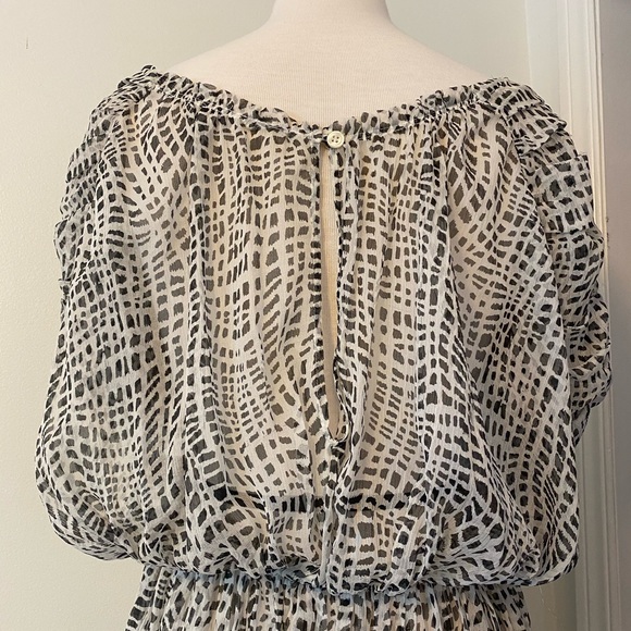 Silk SheerPuff Ruched Sleeve Dress by Joie - Picture 3 of 6